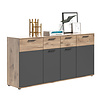 ebuy24 Mason dressoir 4 deuren, 1 lade eik decor.