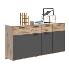 ebuy24 Mason dressoir 4 deuren, 1 lade eik decor.