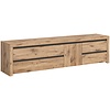 ebuy24 Woody dressoir 1 deur, 2 kleppen eik decor,zwart.