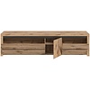 ebuy24 Woody dressoir 1 deur, 2 kleppen eik decor,zwart.