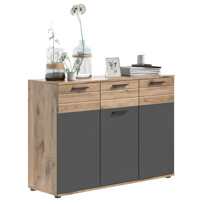 ebuy24 Mason dressoir 3 deuren, 1 lade eik decor.