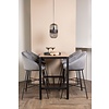 ebuy24 Camden barmeubelset bartafel okkernoot decor en 4 Velvet barstoelen dunkergrijs.