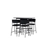 ebuy24 Rax barmeubelset bartafel zwart en 4 Lui barstoelen zwart.