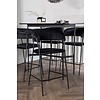 ebuy24 Rax barmeubelset bartafel zwart en 4 Lui barstoelen zwart.