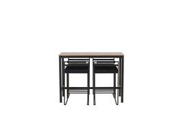 ebuy24 Camden barmeubelset bartafel okkernoot decor en 4 Opelika barstoelen zwart.