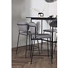 ebuy24 Rax barmeubelset bartafel zwart en 4 bell barstoelen grijs.