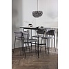 ebuy24 Rax barmeubelset bartafel zwart en 4 bell barstoelen grijs.