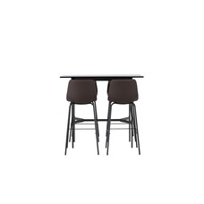 ebuy24 Rax barmeubelset bartafel zwart en 4 Alexi barstoelen bruin.