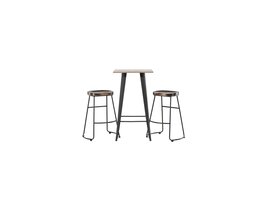 ebuy24 Tempe bartafel okkernoot decor en 2 Ozark barstoelen naturel.