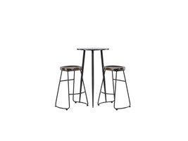 ebuy24 Plaza barmeubelset bartafel zwart en 2 Ozark barstoelen naturel.