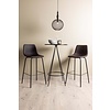 ebuy24 Bistro barmeubelset bartafel zwart en 2 Alexi barstoelen bruin.
