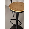 ebuy24 Conway barstoel verstelbaar zwart, eik decor.