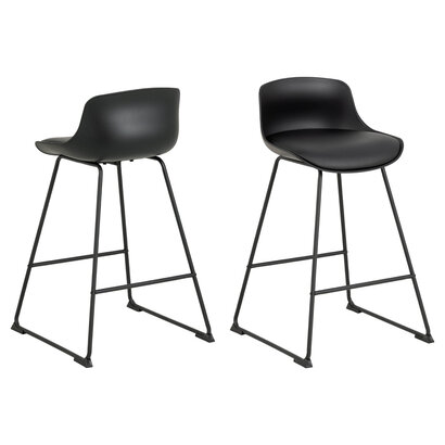 ebuy24 Tipa barstoel PU kunstleer zwart.