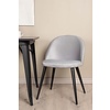 ebuy24 Tempe eethoek tafel zwart en 2 Velvet stoelen grijs.