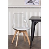 ebuy24 Tempe eethoek tafel zwart en 2 Edvin stoelen transparant.