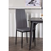 ebuy24 Tempe eethoek tafel zwart en 2 Petra stoelen grijs.