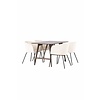 ebuy24 Kaseidon eethoek tafel bruin en 4 berit stoelen beige.