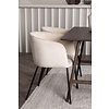 ebuy24 Kaseidon eethoek tafel bruin en 4 berit stoelen beige.