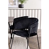 ebuy24 Kaseidon eethoek tafel bruin en 4 Selma stoelen zwart.