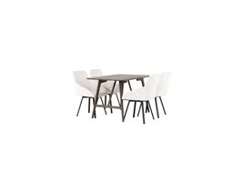 ebuy24 Kaseidon eethoek tafel bruin en 4 Rosie stoelen beige.