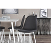 ebuy24 Polar120X80WHWH eethoek eetkamertafel wit en 4 Polar eetkamerstal zwart, wit.