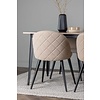 ebuy24 Tempe eethoek tafel okkernoot decor en 4 Velvet stoelen beige.