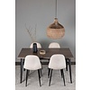 ebuy24 Tempe eethoek tafel okkernoot decor en 4 Polar stoelen beige.