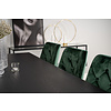 ebuy24 Dipp180x90BLBR eethoek eetkamertafel zwart en 6 Velvet Deluxe eetkamerstal velours groente, messing decor.