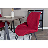 ebuy24 MarinaGRBL eethoek eetkamertafel el hout decor grijs en 6 Gemma eetkamerstal rood.