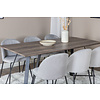 ebuy24 MarinaGRBL eethoek eetkamertafel el hout decor grijs en 6 Wrinkles eetkamerstal grijs.