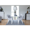 ebuy24 Polar180X90WHWH eethoek eetkamertafel wit en 6 Plaza eetkamerstal grijs, wit.
