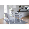 ebuy24 Polar180X90WHWH eethoek eetkamertafel wit en 6 Plaza eetkamerstal grijs, wit.