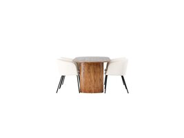 ebuy24 Isolde eethoek tafel naturel en 4 berit stoelen beige.