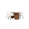 ebuy24 Isolde eethoek tafel naturel en 4 Day stoelen offwhite.