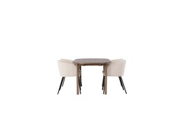 ebuy24 Andy eethoek tafel naturel en 4 berit stoelen beige.