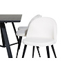 ebuy24 MarinaBLBL eethoek eetkamertafel zwart en 6 Velvet eetkamerstal fluweel beige, zwart.