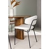 ebuy24 Isolde eethoek tafel naturel en 4 Chico stoelen wit.