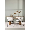 ebuy24 Isolde eethoek tafel naturel en 4 Chico stoelen wit.