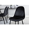 ebuy24 MarinaBLBL eethoek eetkamertafel zwart en 6 Polar eetkamerstal velours zwart.