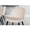 ebuy24 Polar180X90WHWH eethoek eetkamertafel wit en 6 Velvet eetkamerstal velours beige, zwart.
