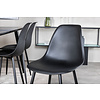 ebuy24 Dipp180x90BLBL eethoek eetkamertafel zwart en 6 Polar eetkamerstal zwart.