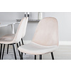 ebuy24 Polar180X90WHWH eethoek eetkamertafel wit en 6 Polar eetkamerstal velours beige.