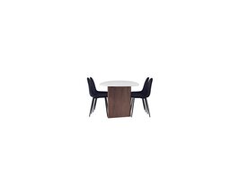 ebuy24 GrÃ¶nvik eethoek tafel offwhite en 4 Polar stoelen zwart.