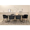 ebuy24 PippiBL eethoek eetkamertafel zwart en 6 Berit eetkamerstal velours zwart.