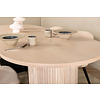 ebuy24 BiancaWW eethoek eetkamertafel eik fineer wit washed en 4 Velvet Stitches eetkamerstal beige.
