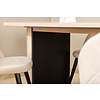 ebuy24 BiancaWW eethoek eetkamertafel eik fineer wit washed en 4 Velvet Stitches eetkamerstal beige.
