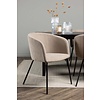 ebuy24 Vail eethoek tafel zwart en 6 berit stoelen beige.