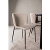 ebuy24 Vail eethoek tafel zwart en 6 Modesto stoelen beige.