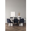 ebuy24 Olga eethoek tafel wit en 6 Night stoelen zwart.