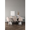 ebuy24 Olga eethoek tafel wit en 6 Polar stoelen beige.